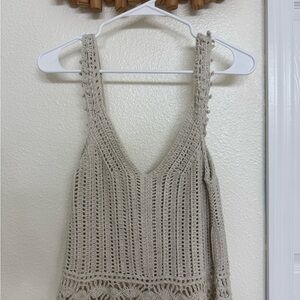 Autumn Cashmere Cream Knit V-Neck Top